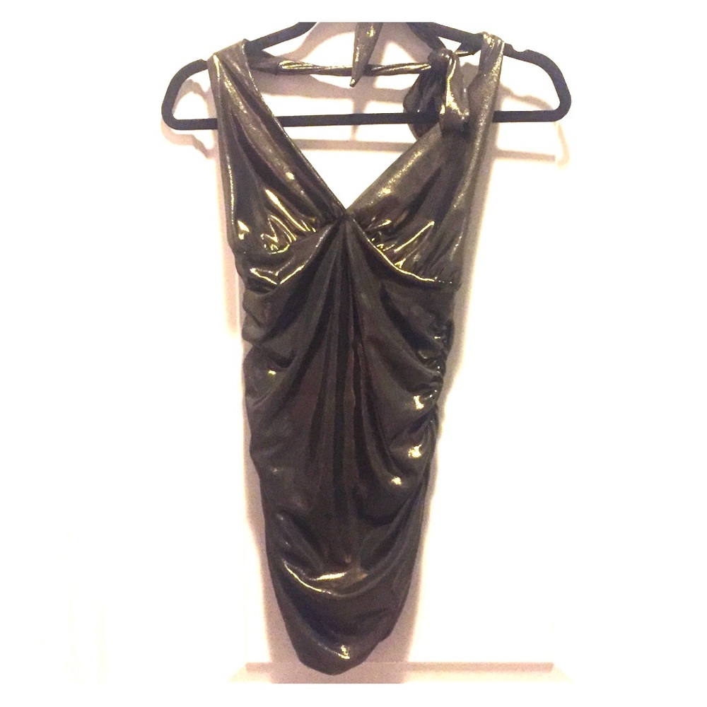 Bronze lamé top/body suit